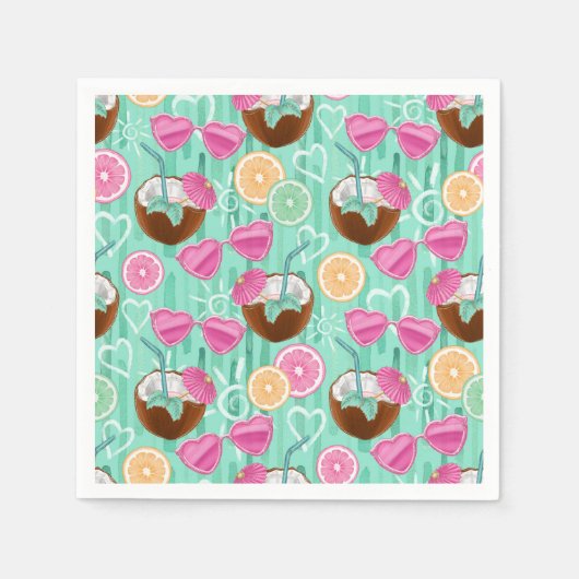 Beach Summer Pattern  Serviette (Vorderseite)