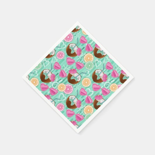 Beach Summer Pattern Serviette (Ecke)