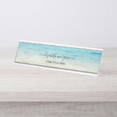 Beach Summer Personalisiert Aqua Schreibtischnamensplakette (Vorderseite )