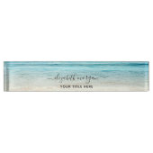 Beach Summer Personalisiert Blue Script Namensplakette (Vorderseite)