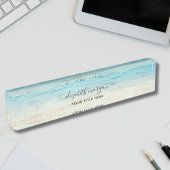Beach Summer Personalisiert Blue Script Namensplakette
