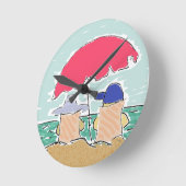 Beach Summer Runde Wanduhr (Winkel)