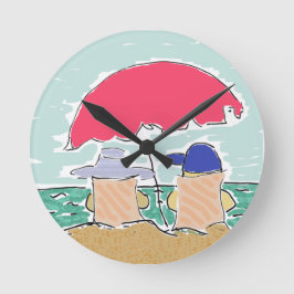 Beach Summer Runde Wanduhr