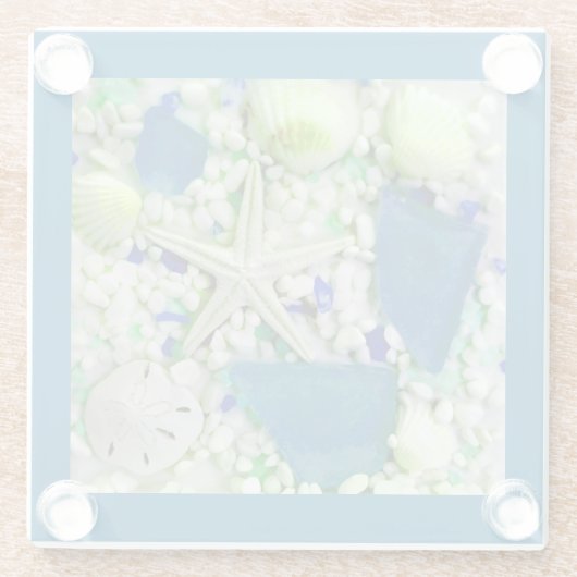 Beach Summer Seashells Glasuntersetzer (Rückseite)