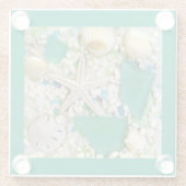 Beach Summer Seashells Glasuntersetzer (Rückseite)