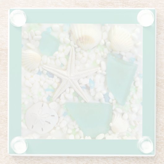Beach Summer Seashells Glasuntersetzer (Rückseite)