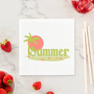 Beach Summer Sun und Tree Napkins Serviette