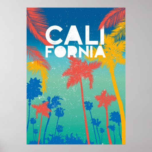 Beach Summer Theme California Poster Art (Vorne)