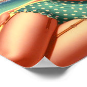 Beach Summer Vintages Button Poster (Ecke)