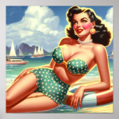 Beach Summer Vintages Button Poster (Vorne)