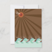 Beach Summer Waves Brown Sun Hochzeitsempfang Einladung (Rückseite)