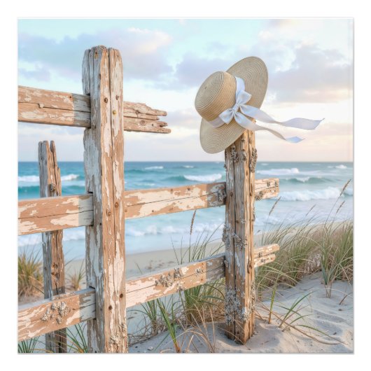 Beach Sun Hat in Ocean Breeze Fotodruck (Vorne)