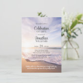 Beach Sun Ocean Celebration of Life | FOTO Einladung (Stehend Vorderseite)