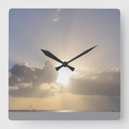 BEACH SUN QUADRATISCHE WANDUHR (Vorderseite)