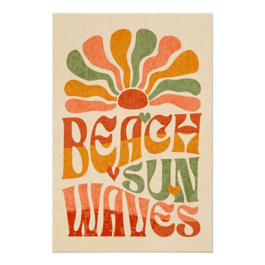 Beach Sun Waves Poster (Vorderseite)