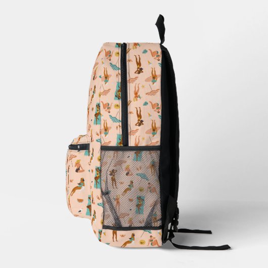 Beach Sunbader Pattern Bedruckter Rucksack (Rechts)