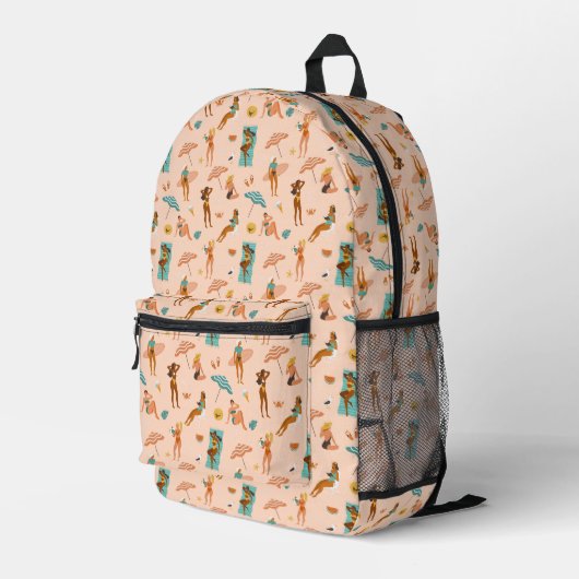 Beach Sunbader Pattern Bedruckter Rucksack (Rückseitige Ecke Rechts)