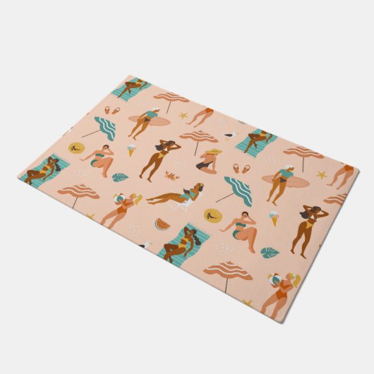 Beach Sunbader Pattern Fußmatte (Schrägansicht)