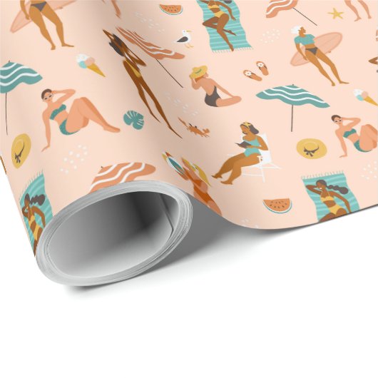Beach Sunbader Pattern Geschenkpapier (Rolleneckpunkt)