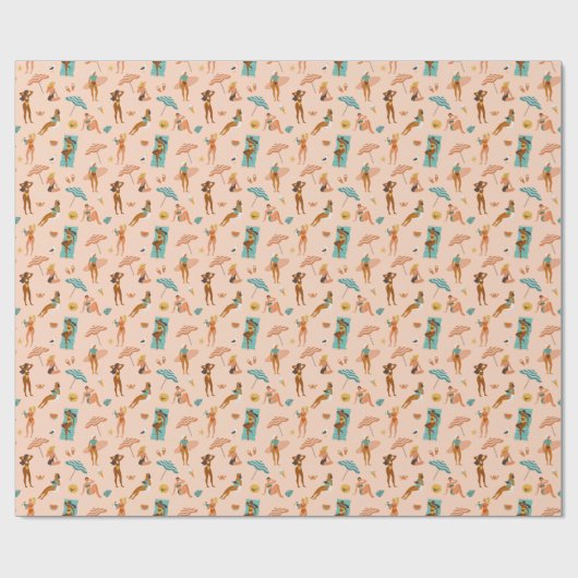 Beach Sunbader Pattern Geschenkpapier (Flach)