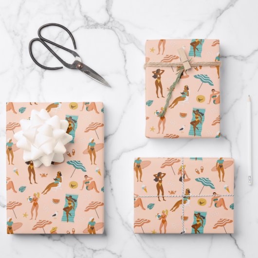 Beach Sunbader Pattern Geschenkpapier Set (Vorderseite)