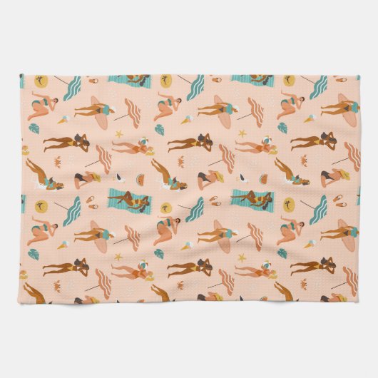 Beach Sunbader Pattern Geschirrtuch (Horizontal)