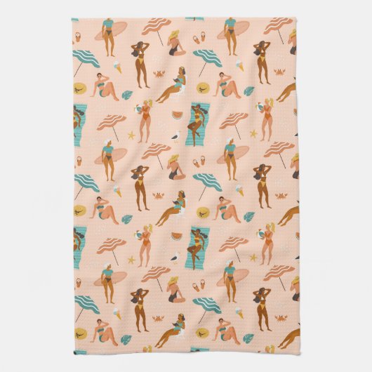 Beach Sunbader Pattern Geschirrtuch (Vertikal)