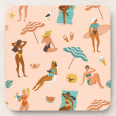 Beach Sunbader Pattern Getränkeuntersetzer (Vorderseite)