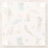 Beach Sunbader Pattern Glasuntersetzer (Rückseite)