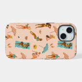 Beach Sunbader Pattern iPhone 15 Hülle (Rückseite (Horizontal))