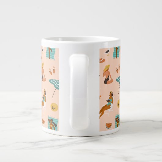 Beach Sunbader Pattern Jumbo-Tasse (Rückseite)