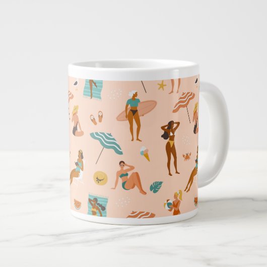 Beach Sunbader Pattern Jumbo-Tasse (Vorderseite Rechts)