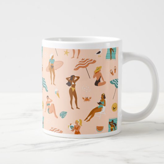 Beach Sunbader Pattern Jumbo-Tasse (Rechts)