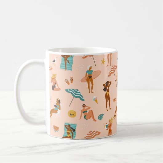Beach Sunbader Pattern Kaffeetasse (Links)