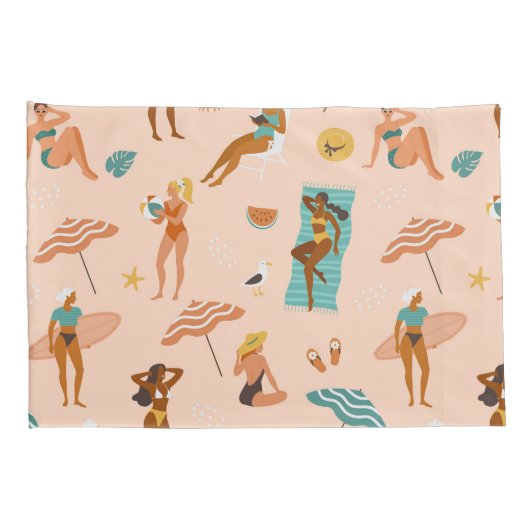 Beach Sunbader Pattern Kissenbezug (Rückseite-Rechts)