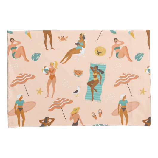 Beach Sunbader Pattern Kissenbezug (Vorderseite-Rechts)