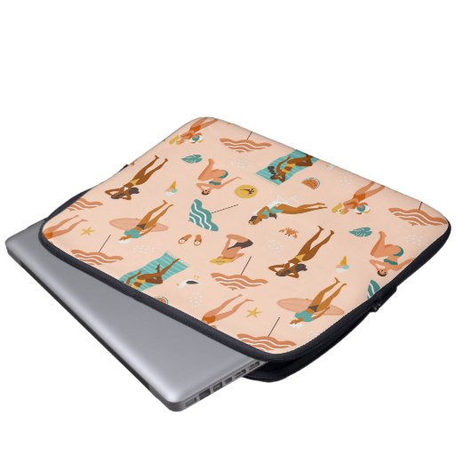 Beach Sunbader Pattern Laptopschutzhülle (Vorne Knopf)
