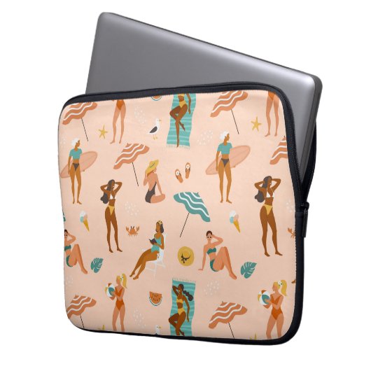 Beach Sunbader Pattern Laptopschutzhülle (Vorderseite Links)