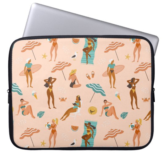 Beach Sunbader Pattern Laptopschutzhülle (Vorderseite)