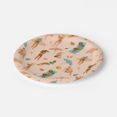 Beach Sunbader Pattern Pappteller (Schrägansicht)