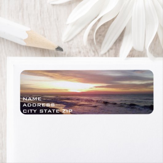 BEACH SUNRISE ADRESSE ETIKETT (Insitu)