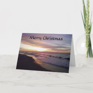 BEACH SUNRISE CHRISTMAS GREETING FEIERTAGSKARTE