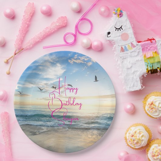 Beach Sunrise Custom Party Pappteller (Party)