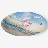 Beach Sunrise Custom Party Pappteller (Schrägansicht)