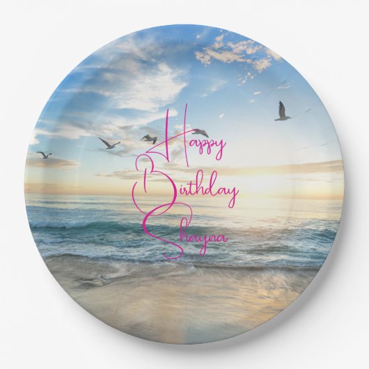 Beach Sunrise Custom Party Pappteller (Vorderseite)