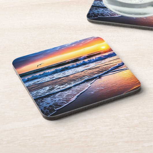 Beach Sunrise Getränkeuntersetzer (Linke Seite)