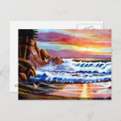 Beach Sunrise Postcard Postkarte (Vorne/Hinten)