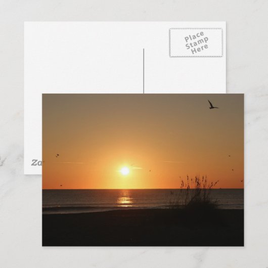 Beach Sunrise Postkarte (Vorne/Hinten)