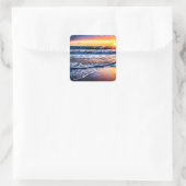Beach Sunrise Quadratischer Aufkleber (Tasche)