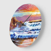 Beach Sunrise Round Uhr (Winkel)